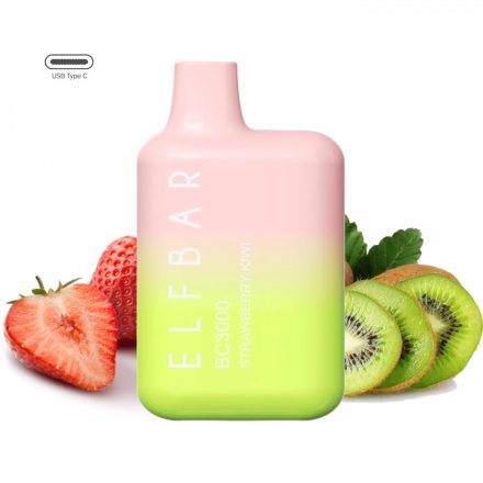 ELF BAR BC3000 - Strawberry Kiwi 5% Nicotine Disposable Vape - Rechargeable