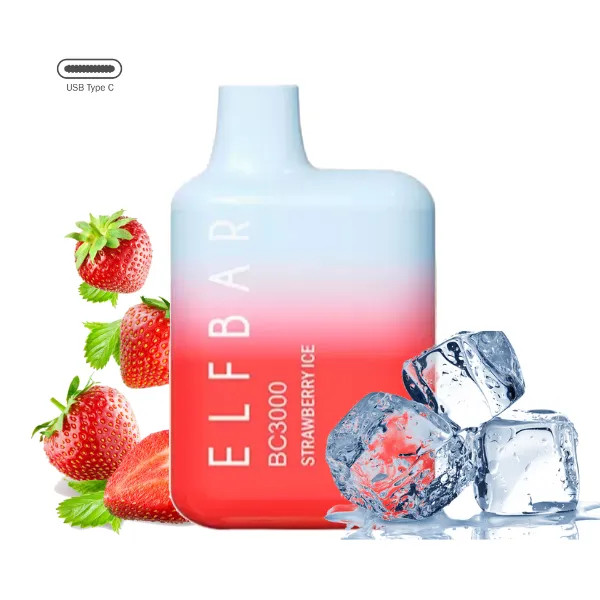 ELF BAR BC3000 - Strawberry Ice 5% Nicotine Disposable Vape - Rechargeable