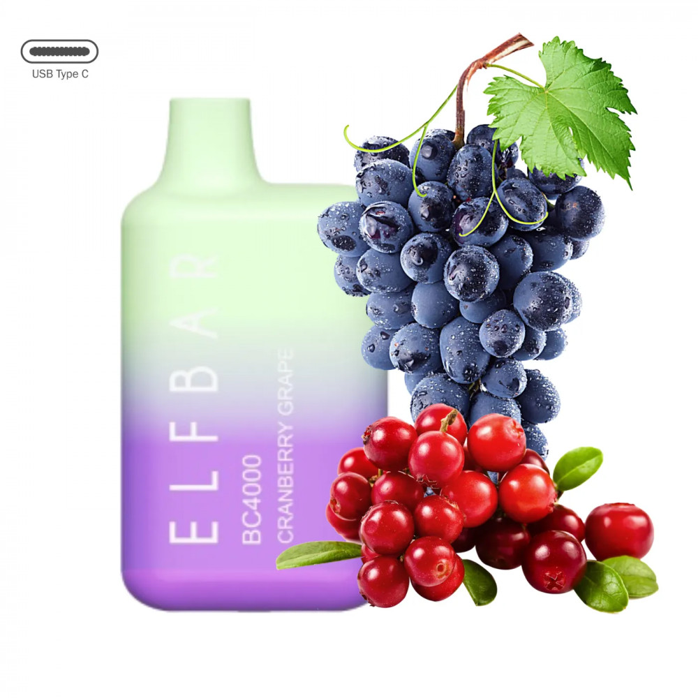 ELF BAR BC4000 - Cranberry Grape 5% Nicotine Disposable Vape 