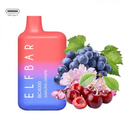 ELF BAR BC4000 - Sakura Grape 5% Nicotine Disposable Vape - Rechargeable