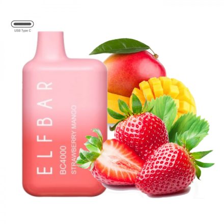 ELF BAR BC4000 - Strawberry Mango 5% Nicotine Disposable Vape - Rechargeable
