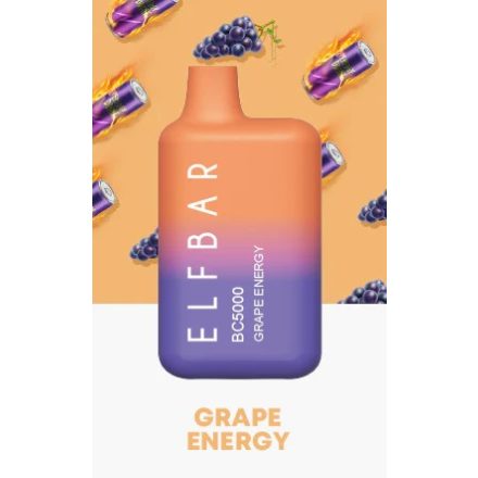 ELF BAR BC5000 - Grape Energy 5% Nicotine Disposable Vape - Rechargeable