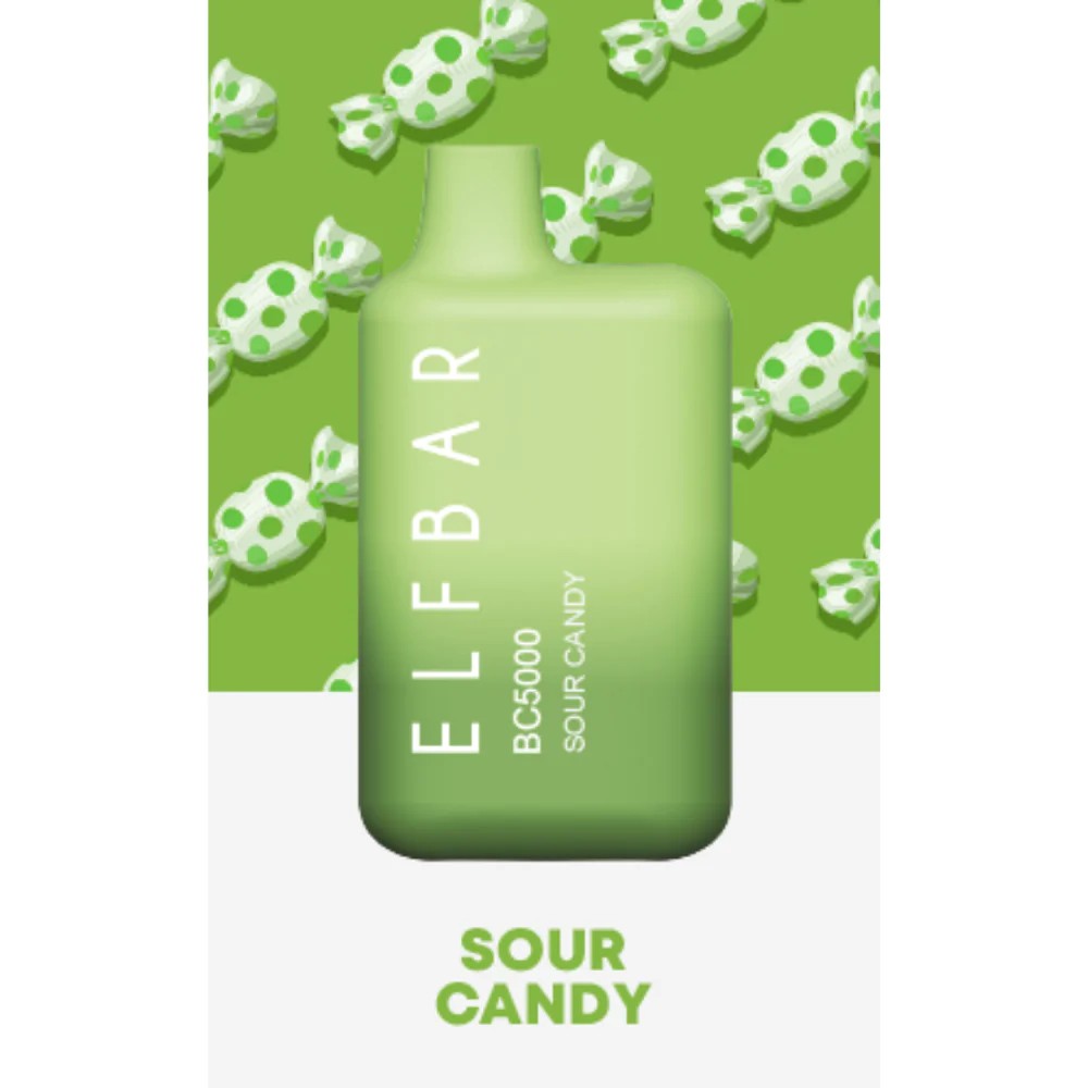 ELF BAR BC5000 - Sour Candy 5% Nicotine Disposable Vape - Rechargeable