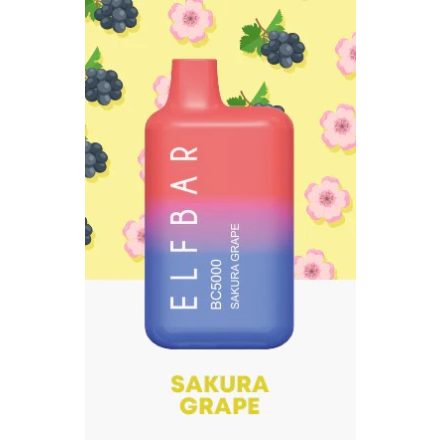 ELF BAR BC5000 - Sakura Grape 5% Nicotine Disposable Vape - Rechargeable