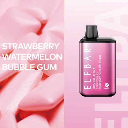 ELF BAR BC5000 Ultra - Strawberry Watermelon Bubble Gum 5% Nicotine Disposable Vape - Rechargeable