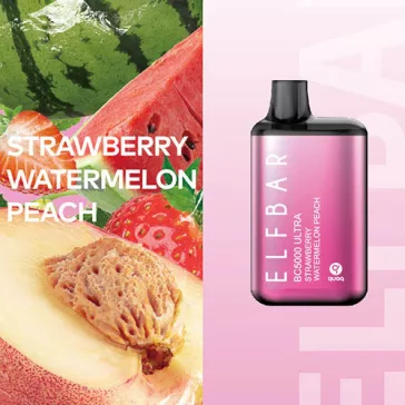 ELF BAR BC5000 Ultra - Strawberry Watermelon Peach 5% Nicotine Disposable Vape - Rechargeable