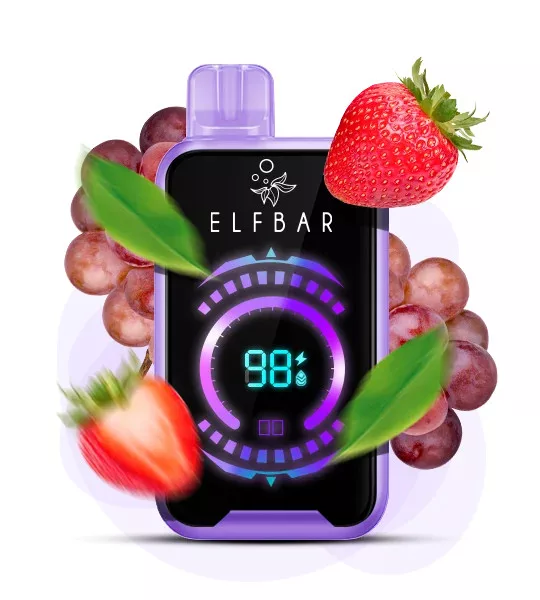 elfbar pods strawberry grape ELF BAR BC20000 Touch - Strawberry Grape 5% Nicotine Disposable Vape main image 1