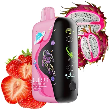 ELF BAR GH33000 - Sour Strawberry Dragonfruit Rechargeable Disposable Vape, 5% Nicotine