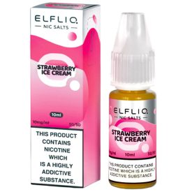 Elf Bar ELFLIQ Strawberry Ice Cream 20mg Nic Salt E-Liquid 10ml bottle